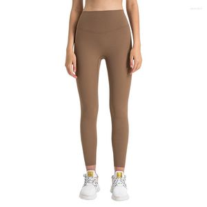 Calças ativas costela tecido fitness legging feminina alta elástica respirável de secagem rápida com bolsos esportes cintura push hip yoga pant
