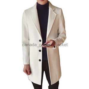 Женская полушерстяная мужская зимняя длинная шерстяная пыльная куртка / модная однотонная шерстяная толстая теплая молодежная ветровка высокого качества ветровкаL230918
