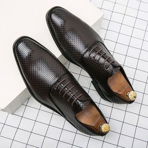 Business Men ubieraj buty eleganckie rozłam skórzane buty dla mężczyzn formalne buty społeczne męskie oksfordy dla chłopców imprezowe buty
