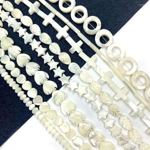 Perlen Mode herzförmige weiße natürliche Muschel oval sternförmig DIY für Schmuckherstellung Zubehör Charme