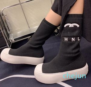 Womens Ankle Boots Designer Platform Heels Knit Sock Boot Slip On Stretch Elastic Casual Shoe Ladies Snow Classic Classic