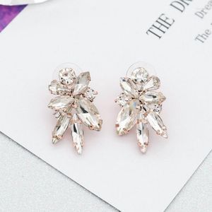 Headpieces 2023 Fashion Leaf Zircon Drop Earrings for Women White Gold Color Crystal Wedding Bridal Jewelry Gift Brinco