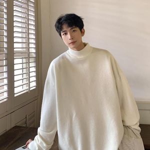 Men's Sweaters -Youth Harajuku Turtleneck Knitted Sweater 2023 Pullovers Winter Vintage Oversized Graphic Korean Style