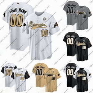 Camisas de beisebol personalizadas da NCAA Colorado Buffaloes College Shedeur Sanders Colton Allen Anthony Charlie Offerdahl Cole Travis Hunter Harrison quatro camisetas esportivas