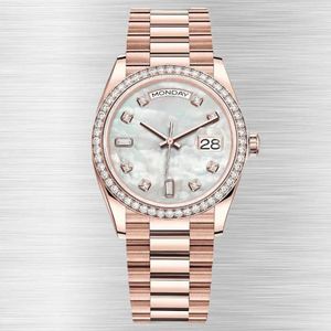 Kvinnor Titta på Designer Lady's Diamond Luxury Automatic Watches Busines Titta på Premium rostfritt stål Blue Wristwatch Sapphire Fashion Dual Date Wrist Watch