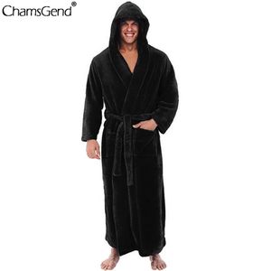 ChCHAMSGEND tamanho S-5XL casa roupas roupão de banho dos homens inverno alongado pelúcia xale roupão masculino manga comprida robe casaco pijamas # 4z205y