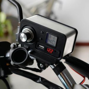 Автомобильное зарядное устройство для мотоцикла, мобильного телефона, USB, 12 В, водонепроницаемый Pd, быстрая зарядка, прикуриватель с переключателем, фактическое напряжение проверки, схема D Dhhzd