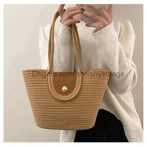 TOTES Premium Designer Bag o wysokiej pojemności swobodny i prosty torba na torba Raffia Modna luksusowa torba ze słomką