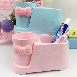 Tandborstehållare Pink Cat Cartoon Tandkräm Munnvätt Cup Holder Tandborste Holder Tandborste Cup Holder Lagring Rack Tandborste Fodral 230918