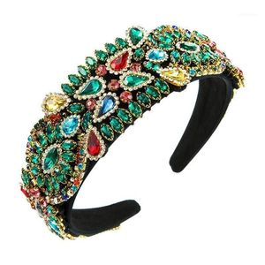 Haarschmuck Barock FL MTI Farbe Kristall Stirnband für Frau Luxus Strass Metall Gürtel Haarband Party Zubehör Kopfbedeckungen Clip DHXR4