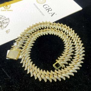 Мужские браслеты с бриллиантами в стиле хип-хоп, ширина 16 мм, ожерелье с муассанитом, ожерелье, рэпер, мужчины