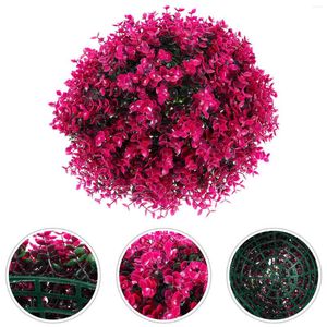 Flores decorativas eucalipto grama bola diy ornamento arbustos artificiais ao ar livre indoor topiaria plantas folhas