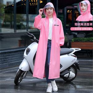 Raincoats Fashion Raincoat Long Full Body Rainproof Single Cute Coat Women's Electric Battery Car Bicycle Adult Poncho Split