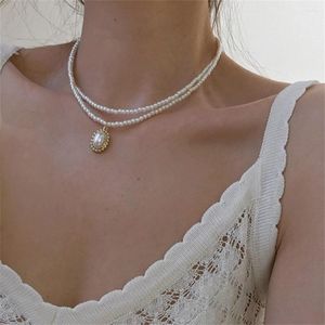 Ожерелья с подвесками 2023, трендовое корейское жемчужное ожерелье-цепочка для женщин, модные женские украшения с каплями воды, женские ювелирные изделия, свадебные подарки