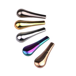 Metal Hand Pipe Scoop Shape Smoke Shop with Magnetic Cover Zinc Alloy Spoon Hand Laddle Herb Cigar Pipe 97MM Tobacco Smoking Pipes Gift Box Tool