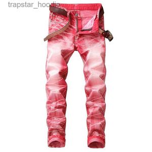Jeans da uomo Moda Uomo Slim Fit Jeans elasticizzati a gamba dritta Designer Lavato Graffiato Hip Hop Pantaloni in denim stampati 3D Pantaloni streetwear JB801 L230918
