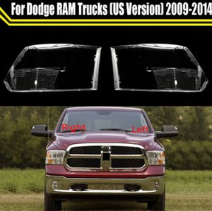 Bilstrålkastare för Dodge Ram Trucks (US Version) 2009-2014 Strålkastare Lampskärmslampcover Head Light Cover Glass Lens Shell