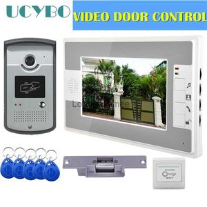 Dörrklockor Video Intercom Access Control System Door Camera Waterproof 1000tvl RFID Electric Door Lock 7 