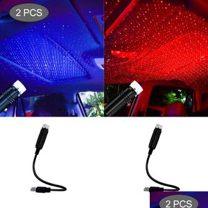 Luzes decorativas Carro Telhado Projeção Luz Usb Portátil Estrela Noite Ajustável Led Galaxy Atmosfera Iluminação Interior Projetor Lâmpada Dhzgw