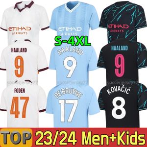 4XL XXXL 23/24 HAALAND SOCCER JERSEYS MANS CITIES FINAL ISTAMBUL KIT pedras GREALISH DE BRUYNE FODEN camisa de futebol infantil 2023 2024 J.Alvarez MANCHESTE uniforme de ANO NOVO