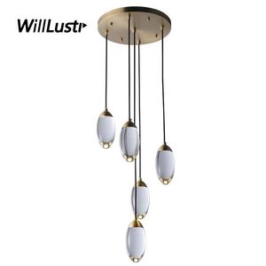 Waterdrop K9 Crystal Pendant Lamp Luxury Copper Suspension Light Hotel Cafe Living Dining Bedroom LED Hanging Ceiling Chandelier