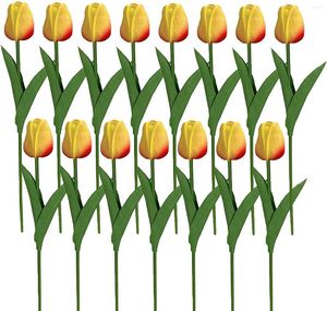 Dekoracyjne kwiaty sztuczne tulipany | Pu Fake Flower Tulip Buquet Real Touch Rustic Wedding Deco