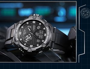 Men Cool Sports wielofunkcyjne zegarki Wysokiej jakości wodoodporne luksusowe luksusowe świecące w ciemności kwarc 53 mm zegarek 53 mm