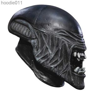 Costume Accessories Party Masks WAYLIKE Movie Aliens Vs Predator Mask Cosplay Costume Alien Antenna Horror Half Latex Masks Props Halloween Party Props 220915 L230