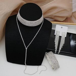 Necklace Earrings Set Fine Workmanship Lady Lightweight Y Shape Choker Bracelets For Wedding