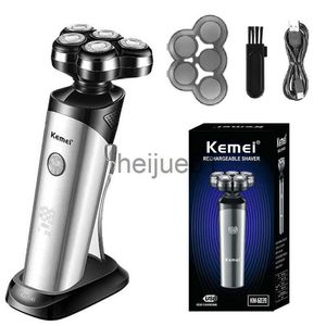 Shavers Electric Kemei LCD Dislay مكافحة المياه المضاد للماء للرجال رطبة جافة لحظة كهربائية حلاقة الوجه مع إعادة شحنها X0918