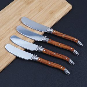 Cheese Tools Jaswehome Laguiole Butter Knives Wood Grain Plastic Handle Spatula Jam Spreader Cake Slicer Knife 230918