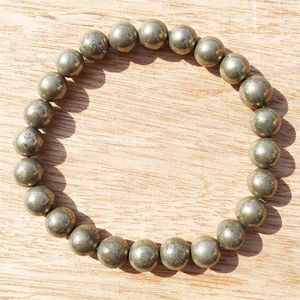 MG0387 8 mm Pyrite Stacking Bracelet Trendy Energy Bracelet for Women Throat Chakra Crystals Gemstone Bracelet Whole214S