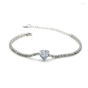 Link pulseiras espumante zircão amor coração charme pulseira pulseira para mulheres meninas artesanal festa de casamento jóias presente sl542