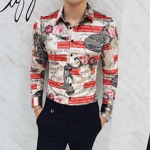 Winter Stylish Party Dress Long Sleeves New Shirts Casual Baroque Velvet Shirts Mens Silk Flannel Leopard Print Clothing240x