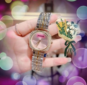 Luxury Creative Two Pins Design Women Watches bee diamonds ring small dial Clock Hip Hop Bling Quartz Fine Stainless Steel Belt Chain Bracelet Watch Mother's Day Gifts