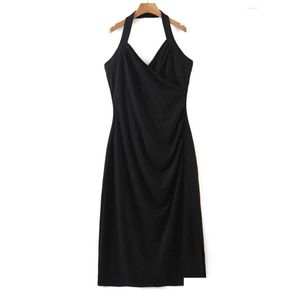 Plus storlek klänningar god kvalitet kvinnor inre halter smal midja veckad design v-hals sexig charmig slit formell klänning droppleverans app dhr7s