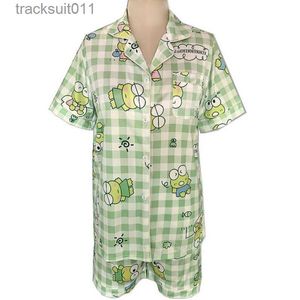 Kadın pijama kerokeroppi keroppi kurbağa pijamalar uyku giymek gündelik ev kıyafetleri l230918