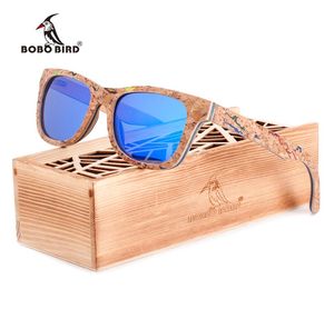 Bobo fågelmärke trä solglasögon kvinnor män lyx polariserade färg solglasögon retro med minnesgåva för drop ship AG0218002478