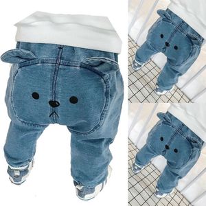 Byxor Spring och Autumn Kids Clothing Casual Jeans Pants Children Clothing Baby Girls Denim Harem Pants Girls 230918