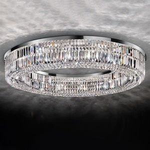 Nowoczesne żyrandole do salonu okrągłe kwadratowe prostokąt chromowane oprawy oświetleniowe kryształowy żyrandol sufitowy do sypialni 282V