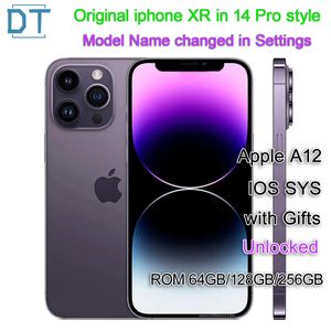 Apple Original iphone XR in iphone 14 pro 13 pro style phone Unlocked with iphone13/14 pro box&Camera appearance 3G RAM 64GB 128GB ROM smartphone