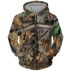 Engraçado zip-up caça hoodies dos homens 3d caçador moletom harajuku com capuz pulôver animal impressão zíper casaco masculino roupas camo