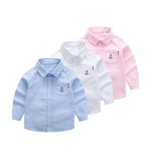 Детские рубашки IENENS, весенние топы с длинными рукавами для маленьких мальчиков, футболки, повседневная блузка 230918