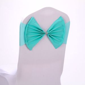 10 Colors Chair Cover Sash Bow Stretch Aqua Chair Band for Chair Decoration