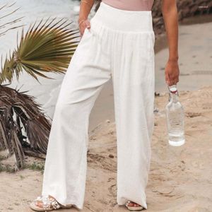 Women's Pants 2023 European And American Versatile Summer Loose Soft Extended Size Elastic Waist Pleated Casual Pan