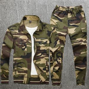 Men's Tracksuits Summer Work Clothes Thin Breathable Suit Camouflage Cotton Stretch Long Sleeve Dirt resistant Multiple Pockets 230919