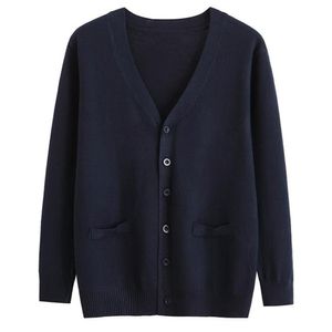 Maglioni da uomo Cardigan coreano maglione da uomo lavorato a maglia top vestiti blu navy manica lunga scollo a V giacca oversize 230918