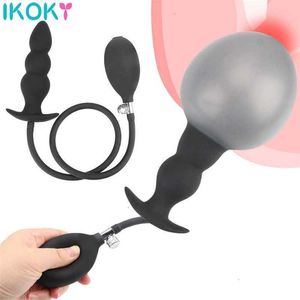 Massager zabawek seksu Super duże nadmuchiwane ogromne wtyczka analna maksymalna 12 cm pompa dildo rozszerzalna bez wibratora kulki tyłka