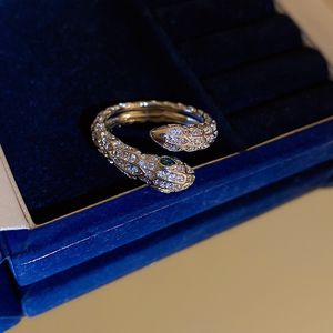 Personality Snake Ring Animal Ring Versatile Creative Snake Bone Temperament Adjustable Opening Retro Ring Fashion Women Jewelry Gifts