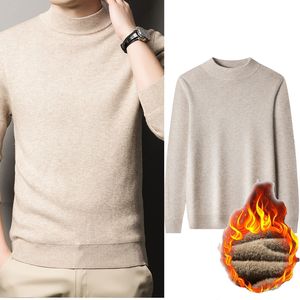 Herrtröjor Autumn Winter stickad tröja manlig tjock turtleneck varma smala tröjor män avslappnad stickad jumper kashmir tröjor man kläder 230918